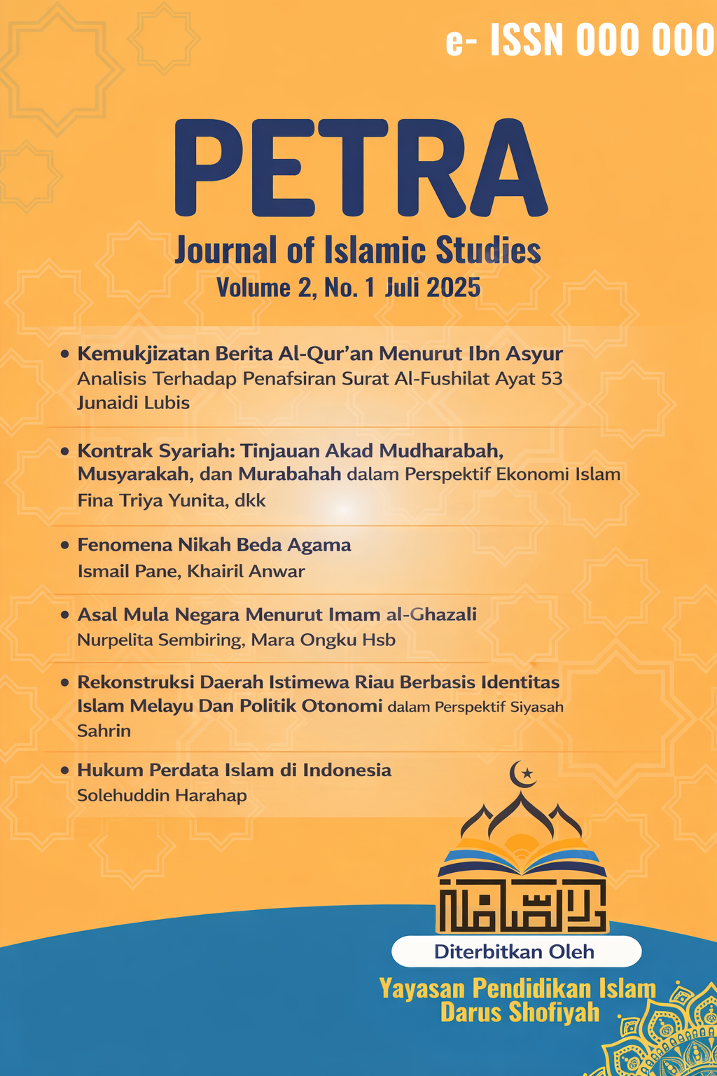 					View Vol. 2 No. 1 (2025): Petra: Jurnal Kajian Studi Islam dan Sosial
				